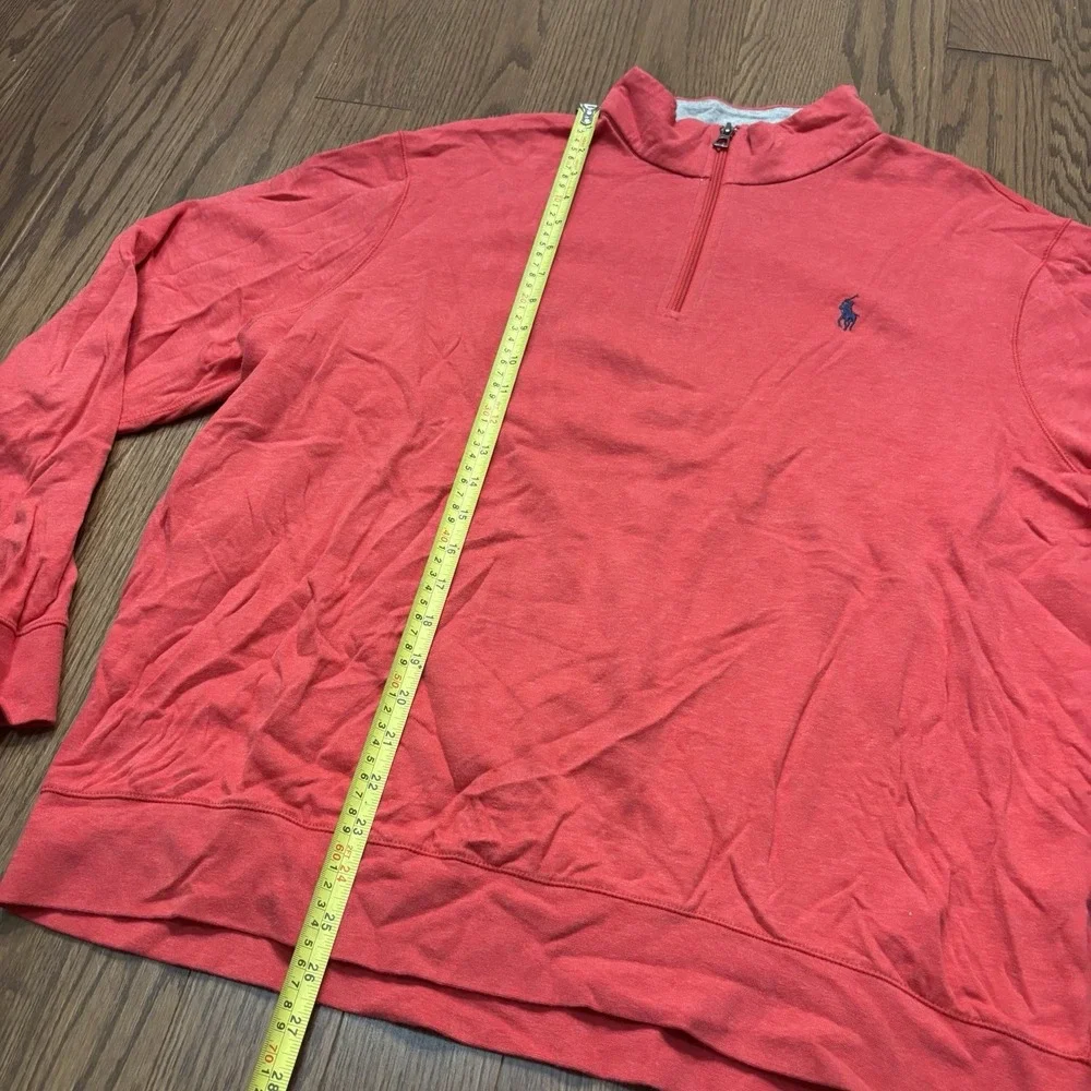 Vintage Polo Ralph Lauren 1/4 Zip Sweater Red Men's XL Y2K Preppy Ivy Wear